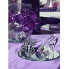 Sweet 16 Purple Acrylic Flower with High Heel Shoe Favor Gift